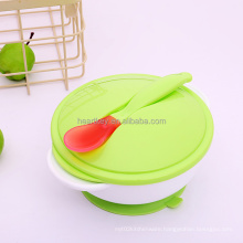 Non Slip Suction Baby Feeding Bowl Set With Lid Spoon